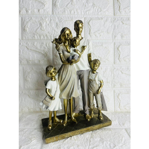 Família Decorativa Casal Com 1 Menina E 2 Meninos