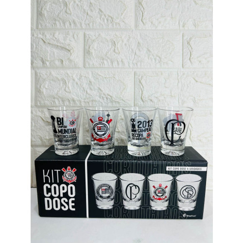 Copo Dose Com 4 Unidades - Corinthians